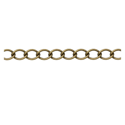 SmallCurbEuroChainAntiqueBrass-Example - The Argus Collection