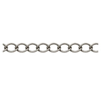 SmallCurbEuroChainAntiqueSilver-Listing - The Argus Collection