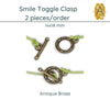 Smile Toggle Clasp (2 Pcs.), 3 Finishes - The Argus Collection