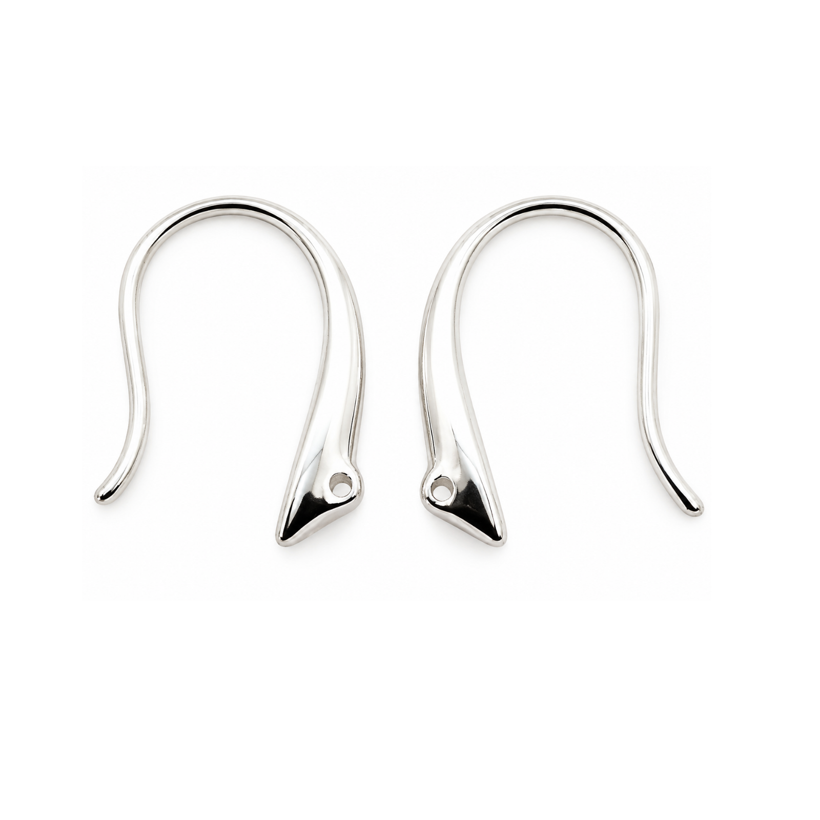 Snake Eye Earring Wires, 18mm, Silver, 2 Pairs