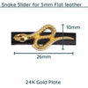 Snake Slider, for 5mm Flat Leather or Cork, Antique Silver or 24K Gold Plate - The Argus Collection