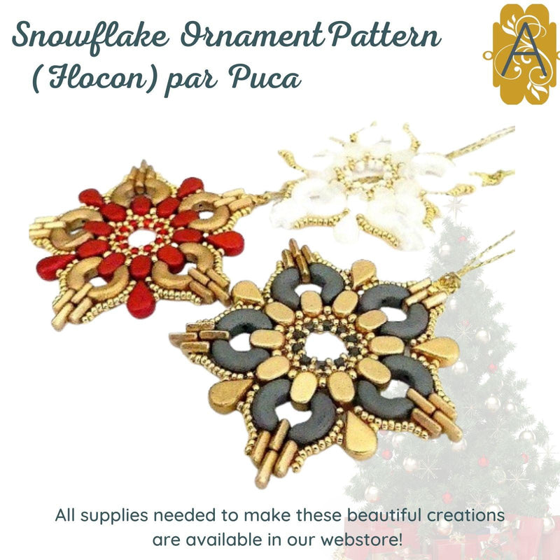 Snowflake (Flocon) Ornament Pattern par Puca - The Argus Collection