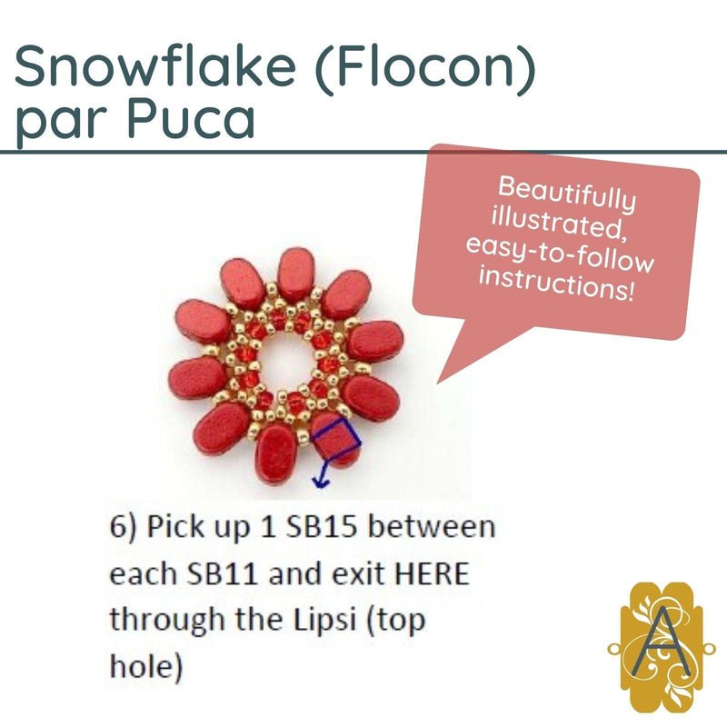 Snowflake (Flocon) Ornament Pattern par Puca - The Argus Collection