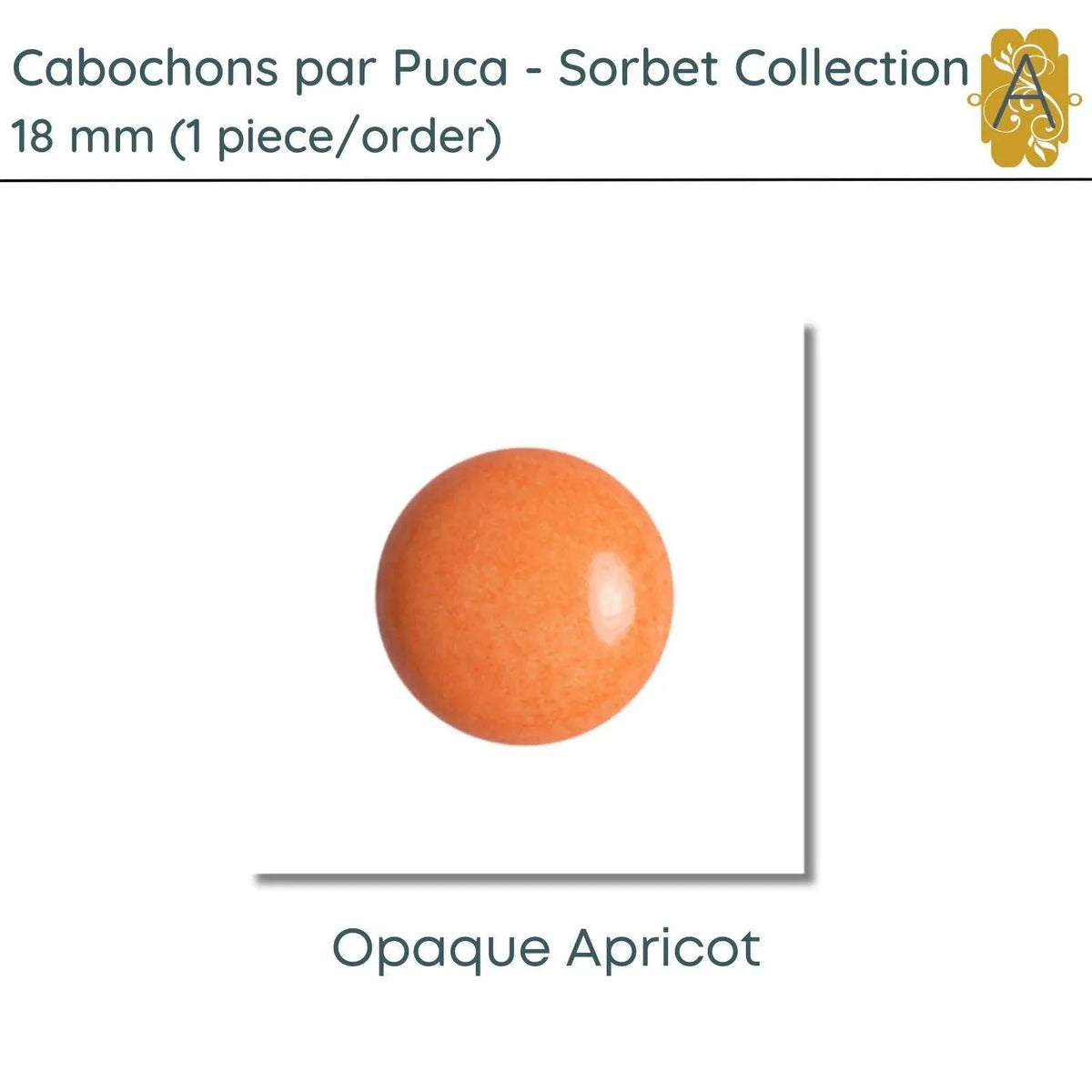 Cabochon par Puca, 18mm, Sorbet Collection, 5 Colors - The Argus Collection