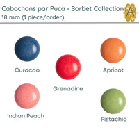 Cabochon par Puca, 18mm, Sorbet Collection, 5 Colors - The Argus Collection