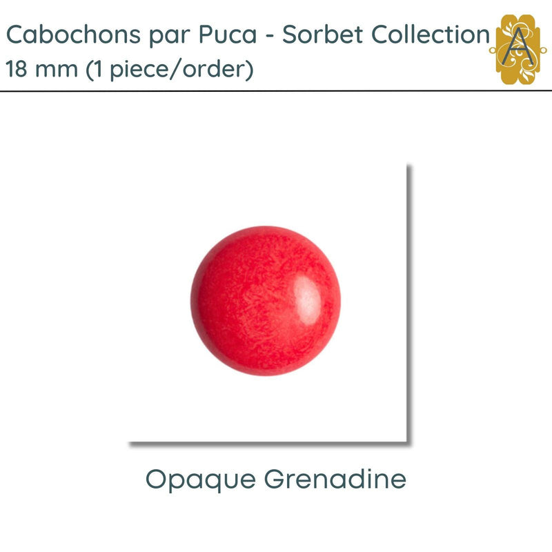 Cabochon par Puca, 18mm, Sorbet Collection, 5 Colors - The Argus Collection