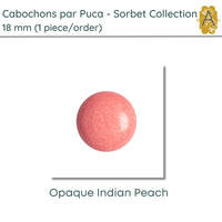 Cabochon par Puca, 18mm, Sorbet Collection, 5 Colors - The Argus Collection