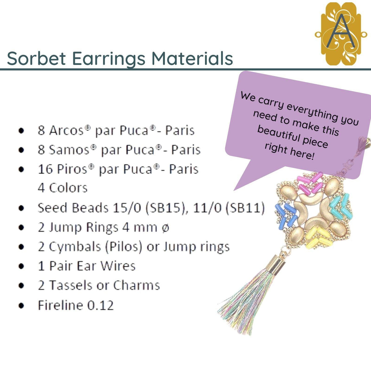 Sorbet Earrings Pattern par Puca - The Argus Collection