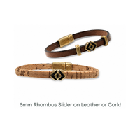 Southwest Cross Rhombus Slider for 5mm Flat Leather or Cork