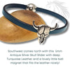 Bull Skull Sliders for Leather or Cork, 5mm in 99% Fine Silver Plating, Antique Silver - The Argus Collection