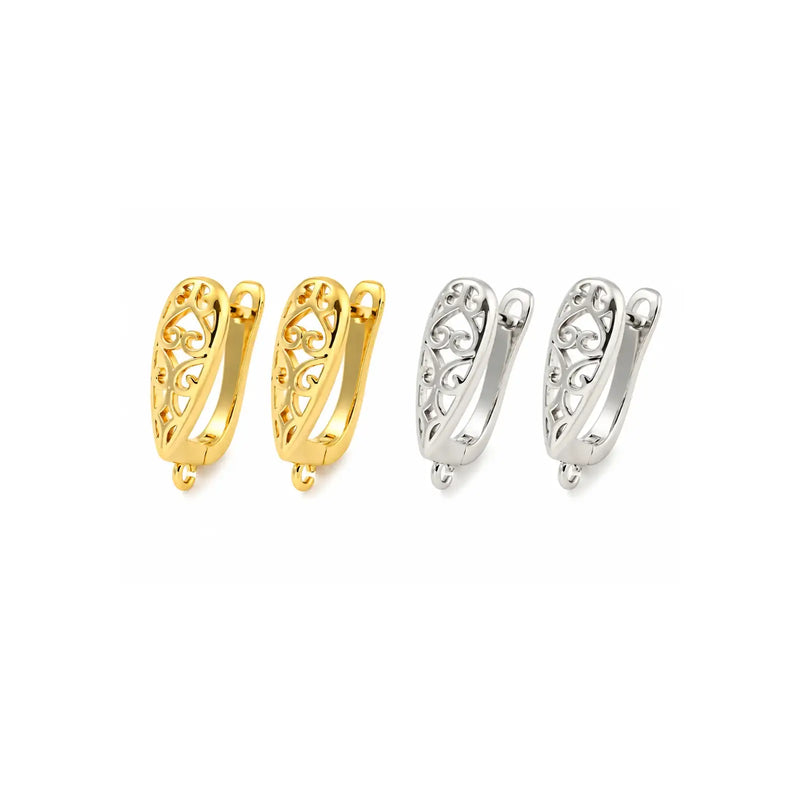 Spiral Heart leverback earring findings in 18K gold and real platinum plate