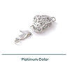 Spiral Heart 1-Strand Box Clasp, 2 Precious Metal Finishes, 1 Piece - The Argus Collection