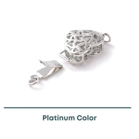 Spiral Heart 1-Strand Box Clasp, 2 Precious Metal Finishes, 1 Piece - The Argus Collection