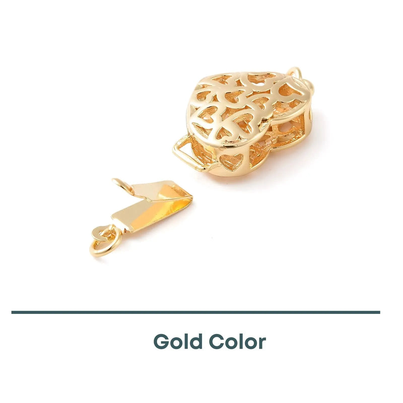 Spiral Heart 1-Strand Box Clasp, 2 Precious Metal Finishes, 1 Piece - The Argus Collection