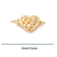 Spiral Heart 1-Strand Box Clasp, 2 Precious Metal Finishes, 1 Piece - The Argus Collection