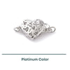 Spiral Heart 1-Strand Box Clasp, 2 Precious Metal Finishes, 1 Piece - The Argus Collection