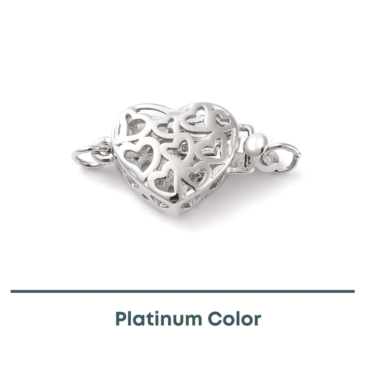Spiral Heart 1-Strand Box Clasp, 2 Precious Metal Finishes, 1 Piece - The Argus Collection