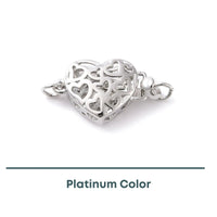 Spiral Heart 1-Strand Box Clasp, 2 Precious Metal Finishes, 1 Piece - The Argus Collection