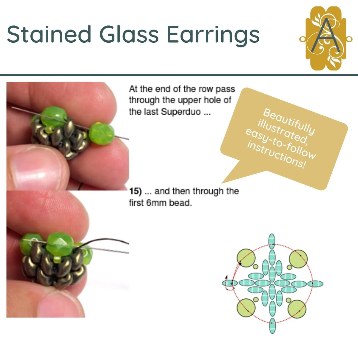 Stained Glass Earrings Pattern - The Argus Collection