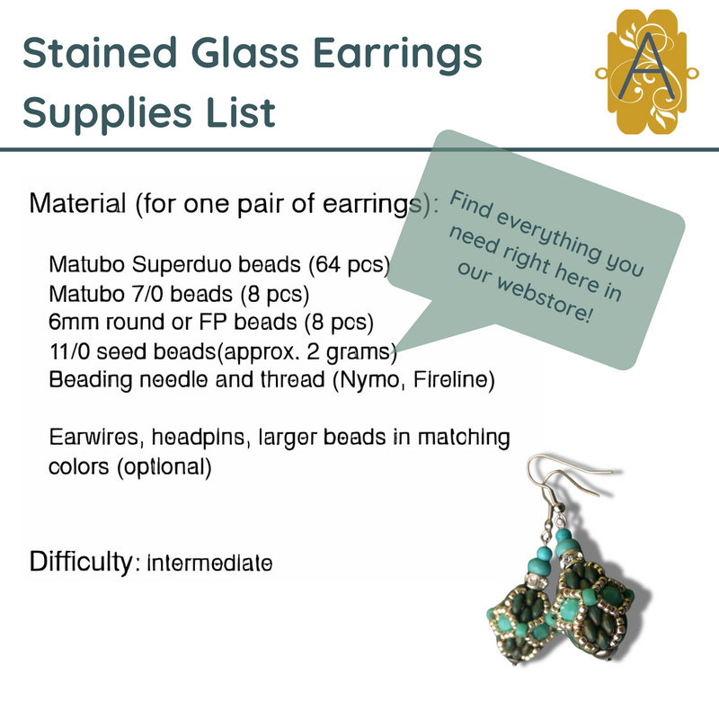 Stained Glass Earrings Pattern - The Argus Collection