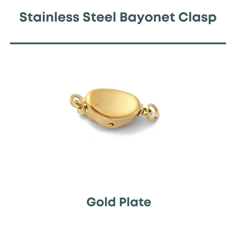 Stainless Steel Bayonet or Peanut Clasp, Gold Plate, 1 Piece - The Argus Collection