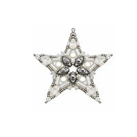 Star 2024 beaded ornament kit in Crystal Silver with white, crystal and silver beads