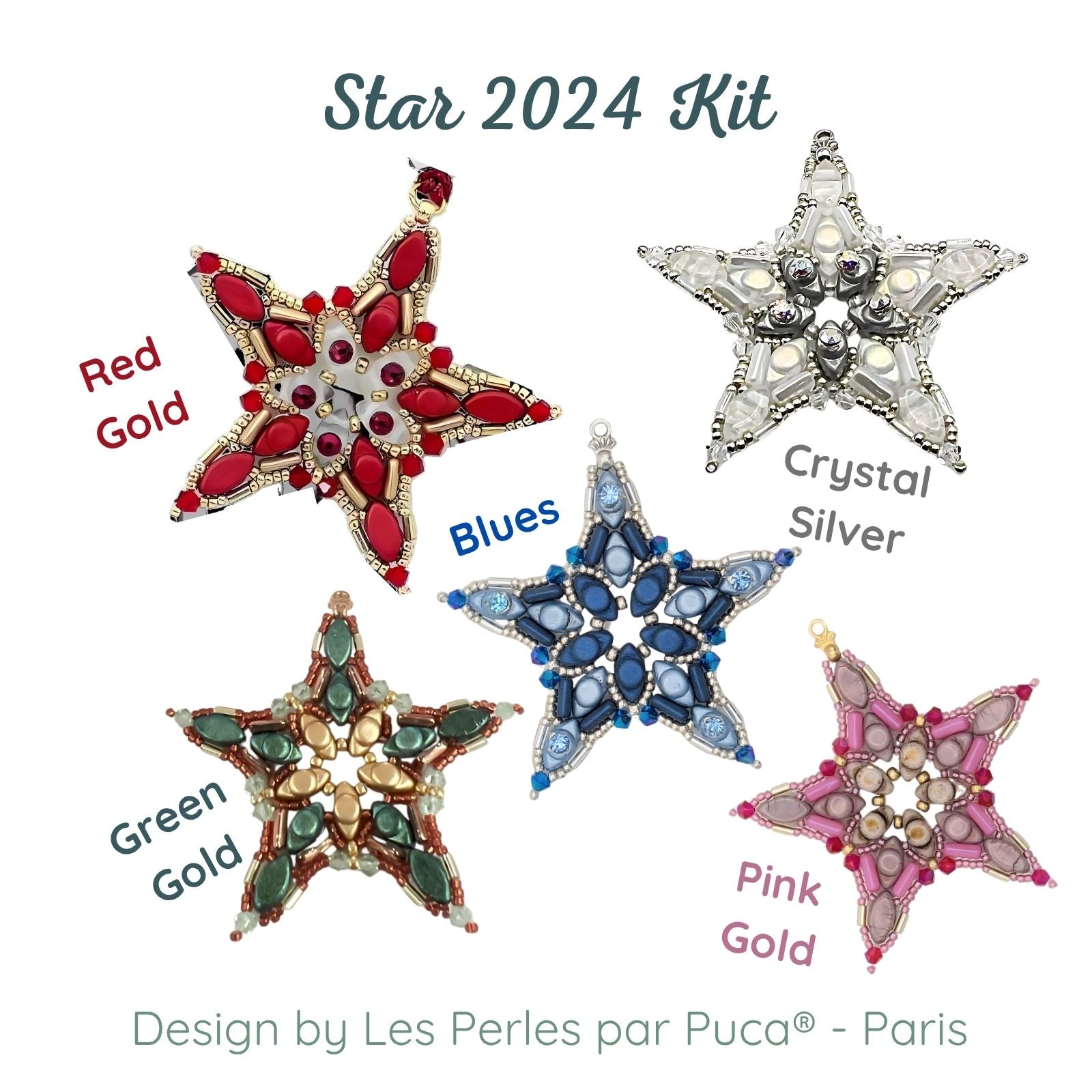 Star 2024 Ornament, Complete Bead Kit