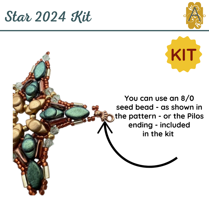 Star 2024 Ornament Complete Bead Kit, design by Les Perles par Puca®