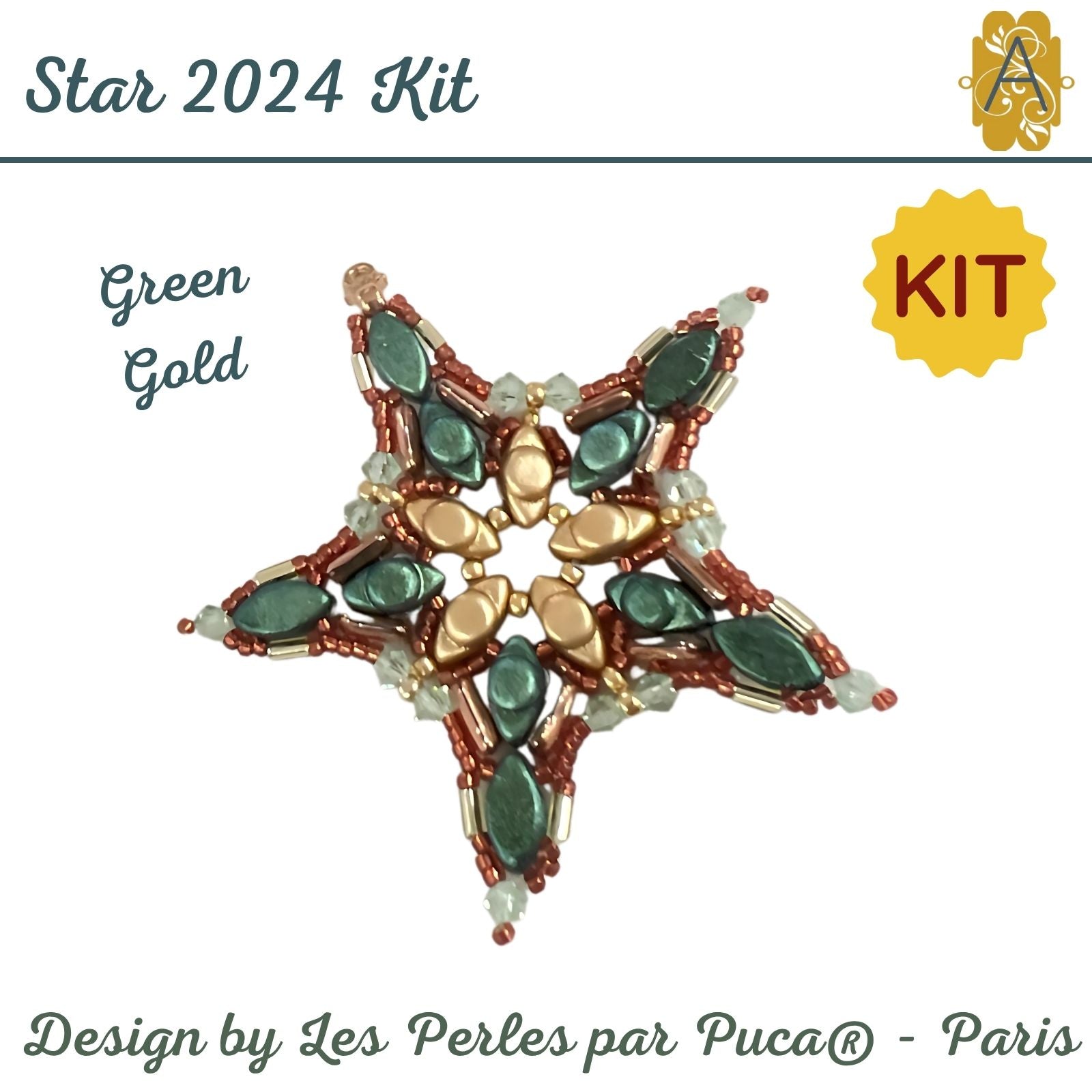 Star 2024 Ornament Complete Bead Kit, design by Les Perles par Puca®
