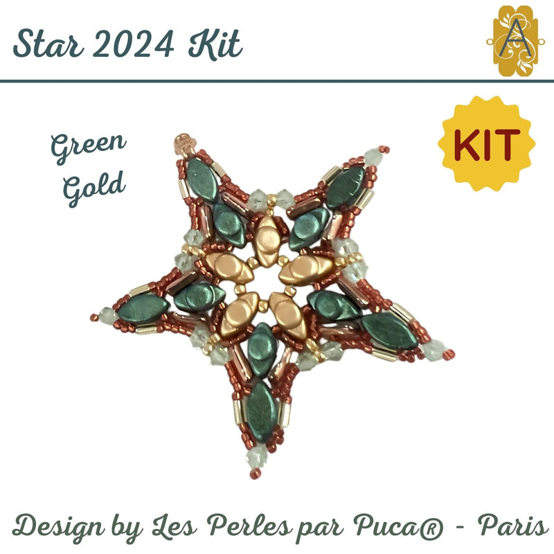 Star 2024 Ornament Complete Bead Kit, design by Les Perles par Puca®