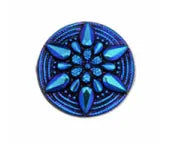 Starflower German Glass Cabochons, 18mm - The Argus Collection