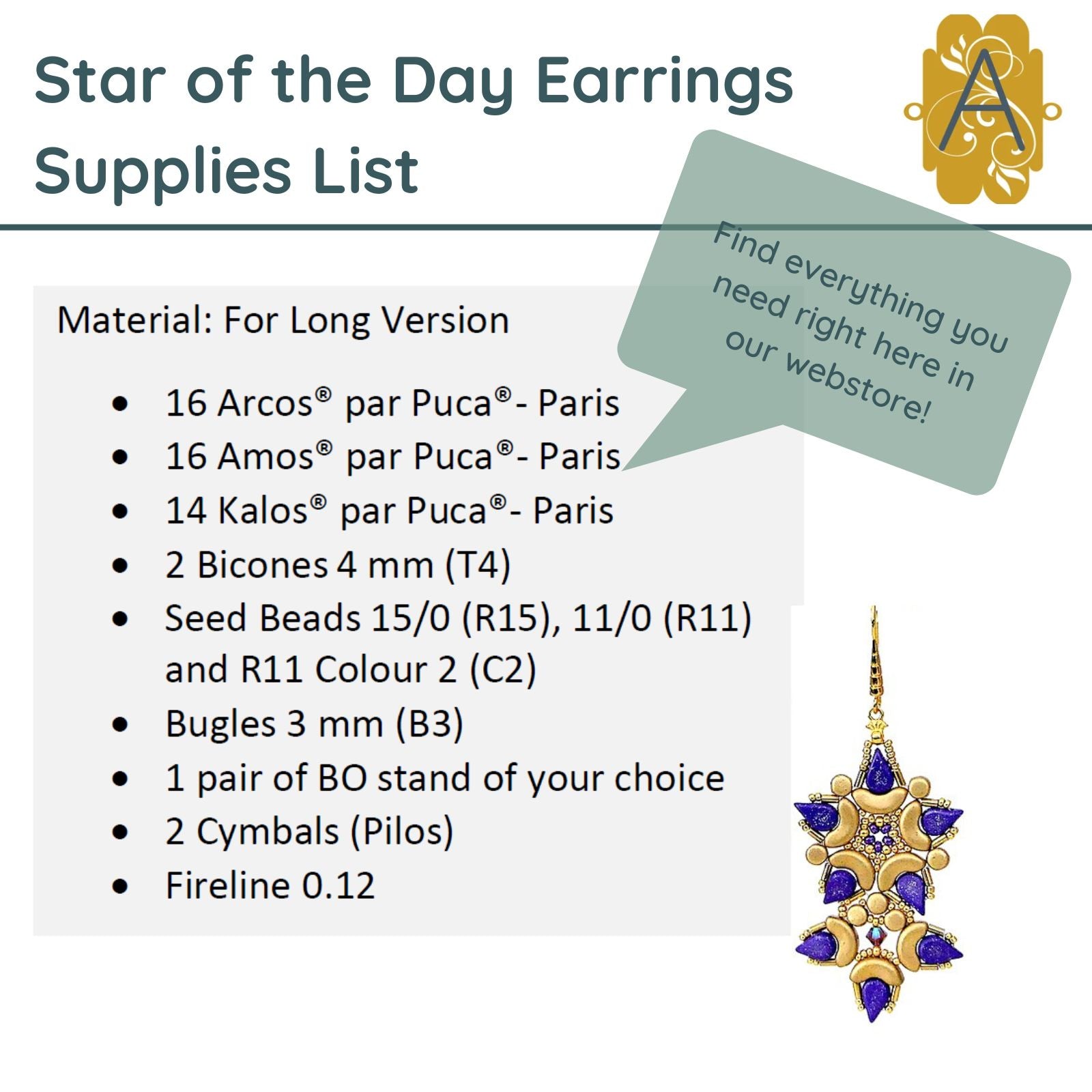 Star of the Day Earrings Pattern par Puca