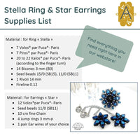 Stella Ring & Star Earrings Pattern par Puca - The Argus Collection