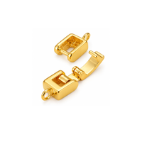 Gold Plate Strong Foldover Clasp shown open to display hinged closure mechanism