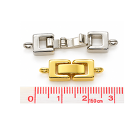 Strong Foldover Clasp shown open and closed with ruler for size reference