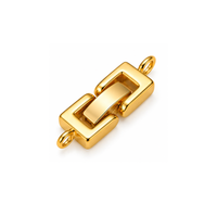 Gold Plate Strong Foldover Clasp with single-strand loops for jewelry making