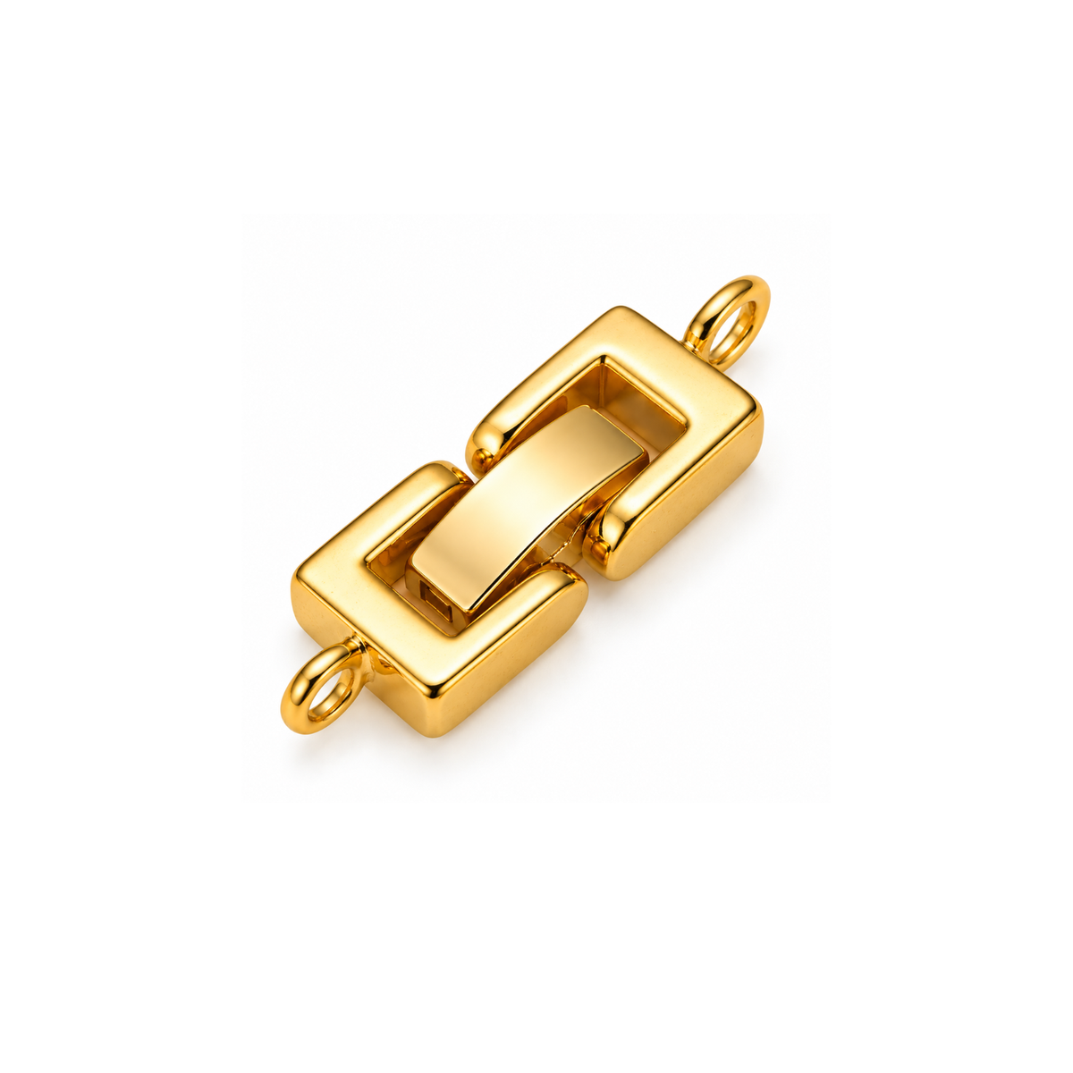 Gold Plate Strong Foldover Clasp with single-strand loops for jewelry making