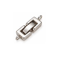 Platinum Strong Foldover Clasp with single-strand loops for jewelry making
