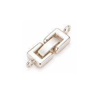 Silver Plate Strong Foldover Clasp with single-strand loops for jewelry making