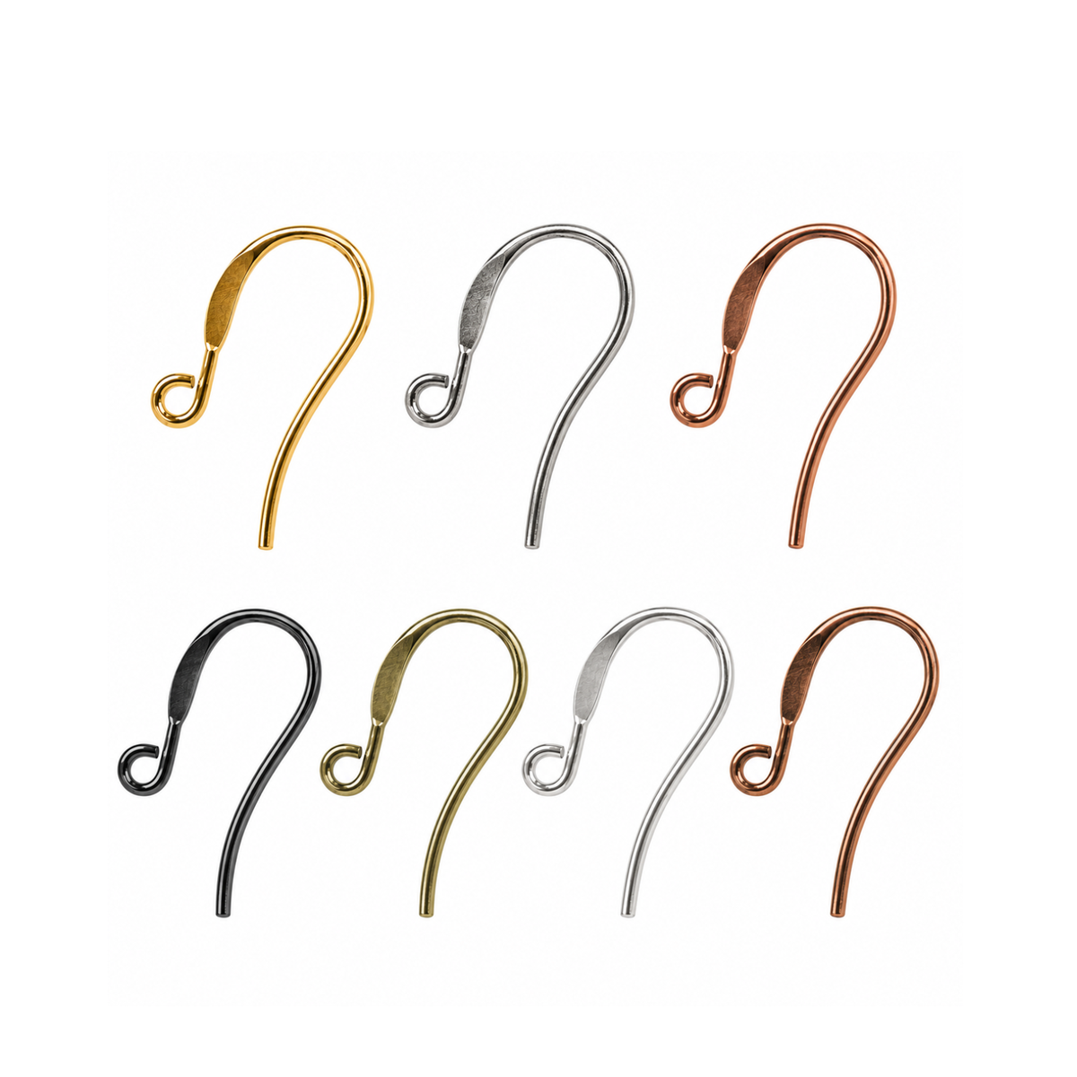 Stylish ear wires for jewelry making in 7 plated finishes