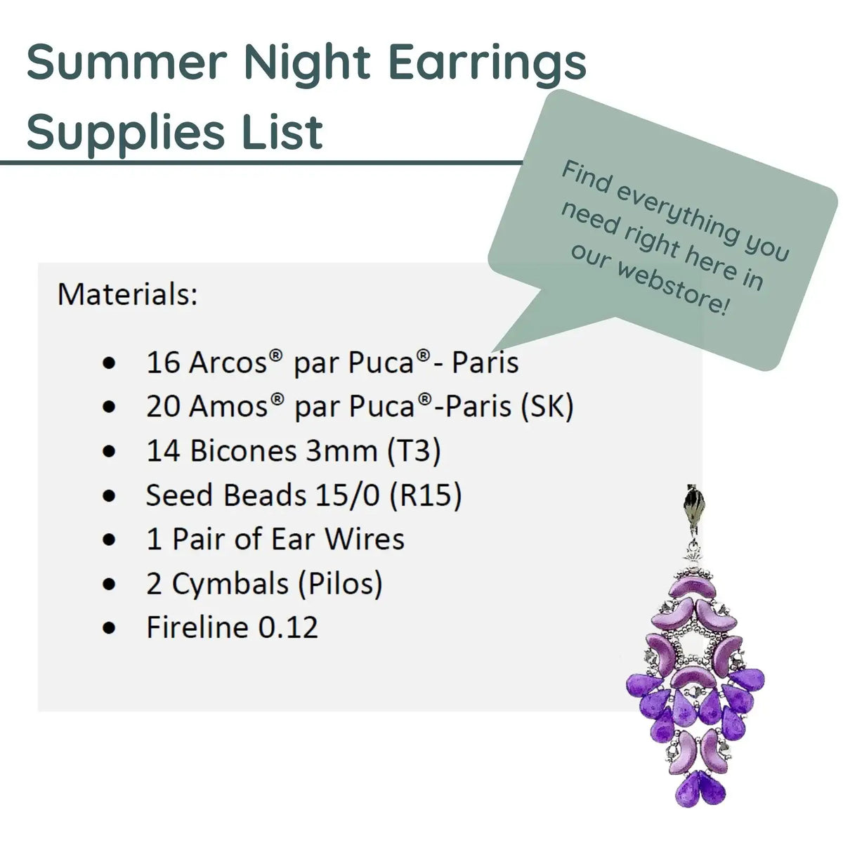 SummerNightEarringsMaterials - The Argus Collection