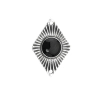 Sunburst Diamond Connector - Sunburst Diamond Connector - Antique Silver Black , The Argus Collection