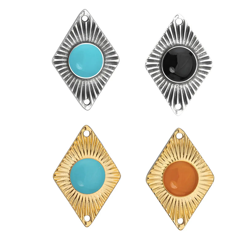 Sunburst Diamond Connector - Sunburst Diamond Connector - 24K Gold Plated Orange , The Argus Collection