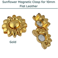 Sunflower Magnetic Clasp, for 10mm Flat Leather or Cork - The Argus Collection