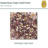 Superduo Beads, 10 g., Capri Gold Collection, 4 Colors - The Argus Collection