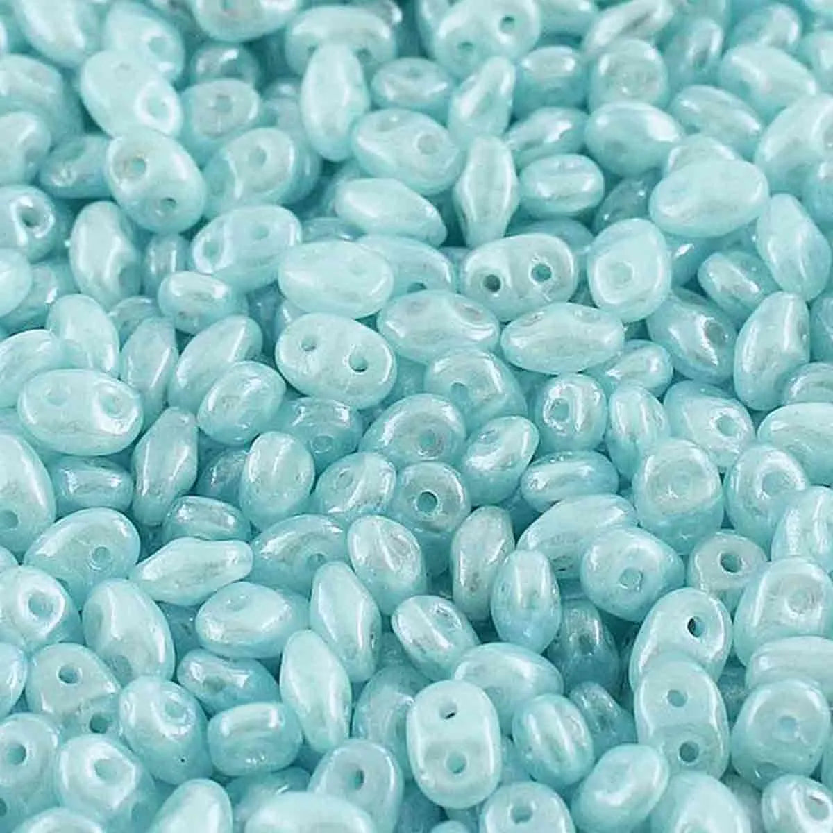 Superduo Beads, Opal Aqua White Luster