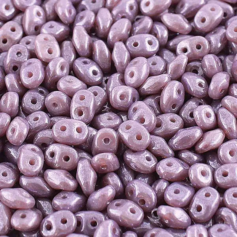 Superduo Beads, Opal Violet White Luster