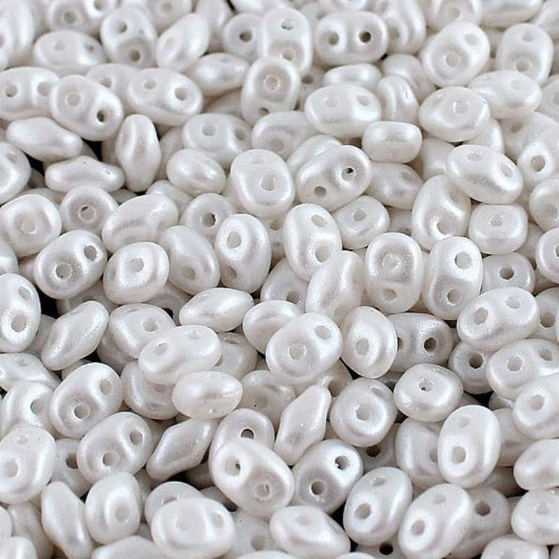 Superduo Beads, Pearl Shine White
