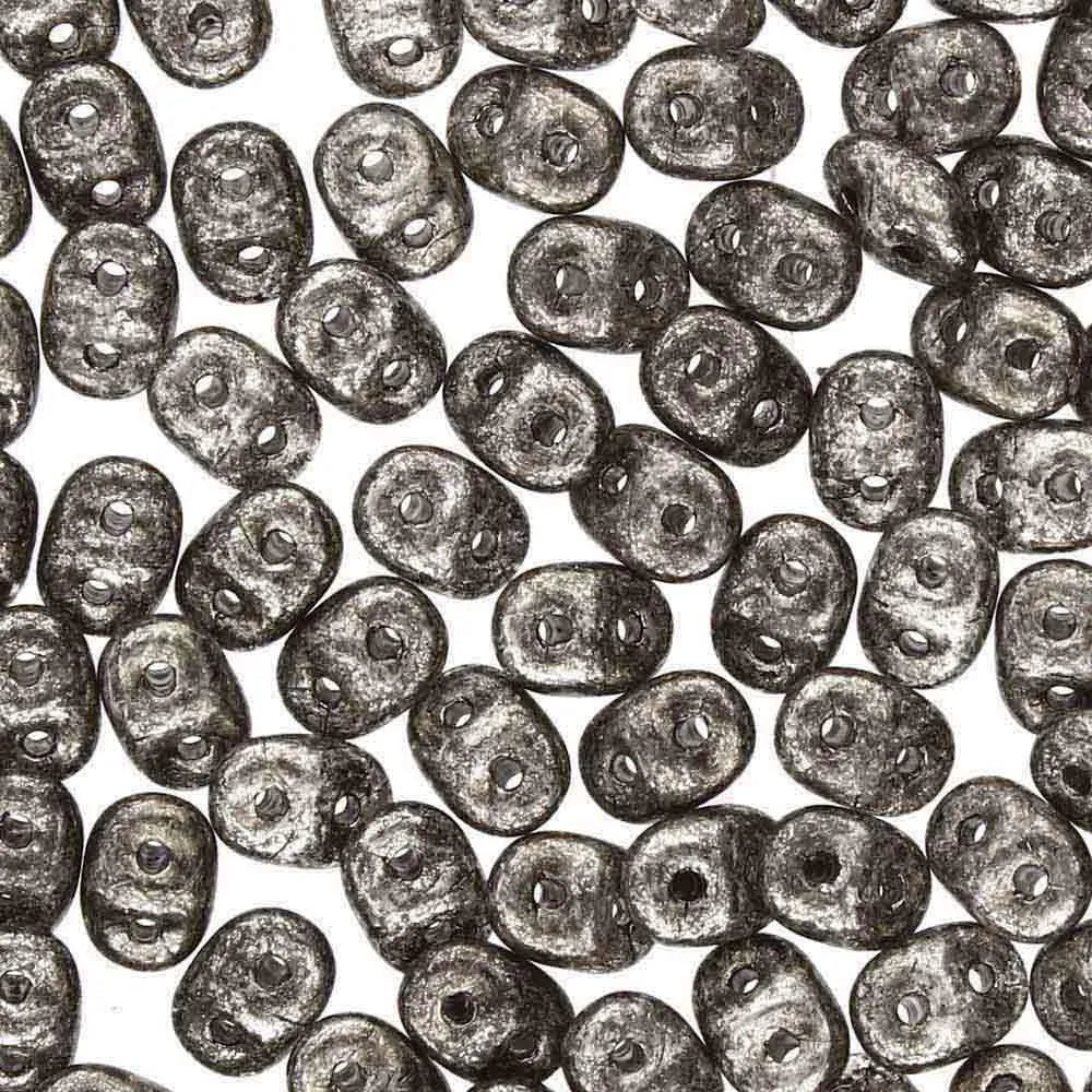 Superduo Beads, Antique Chrome