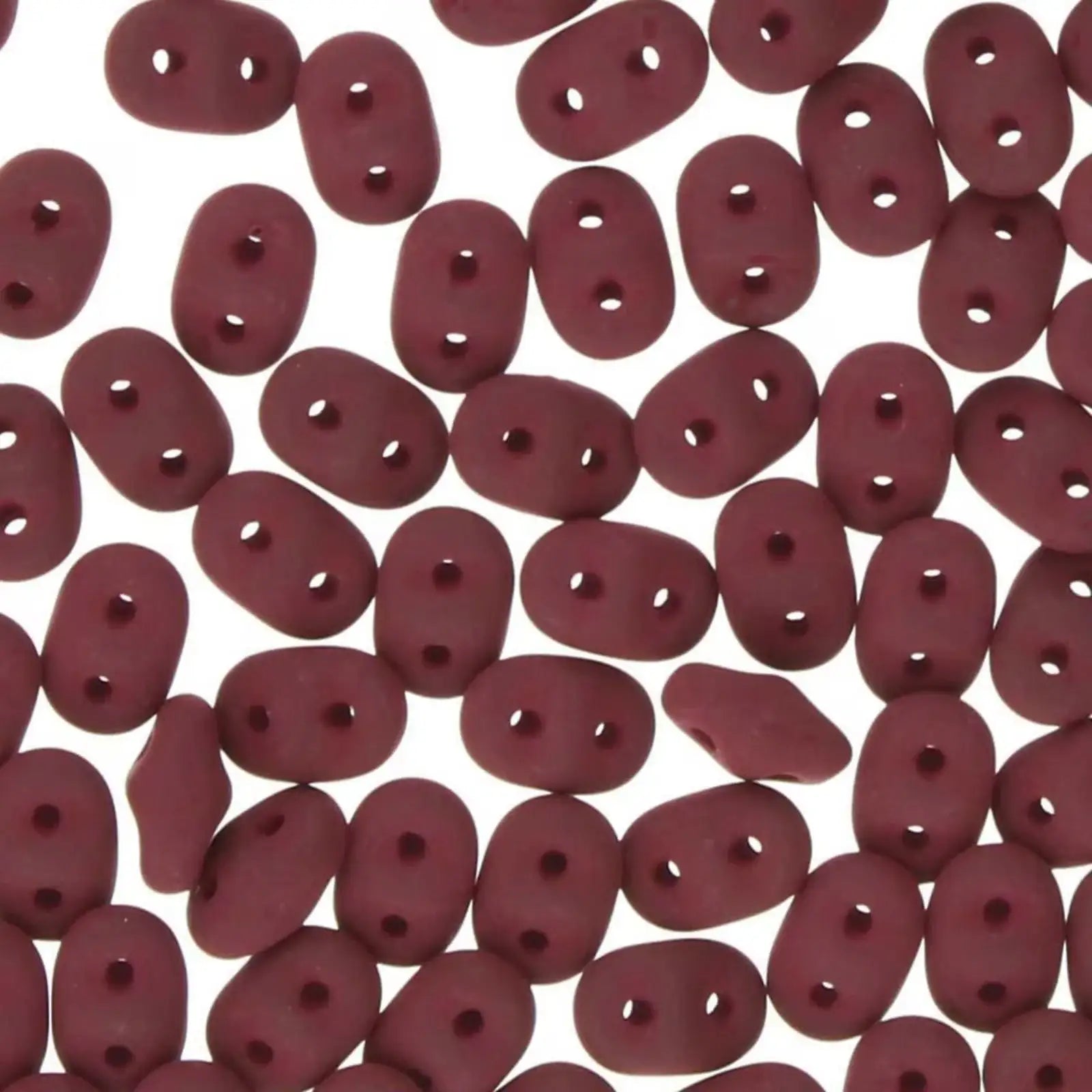 Superduo Beads, Matte Velvet Maroon